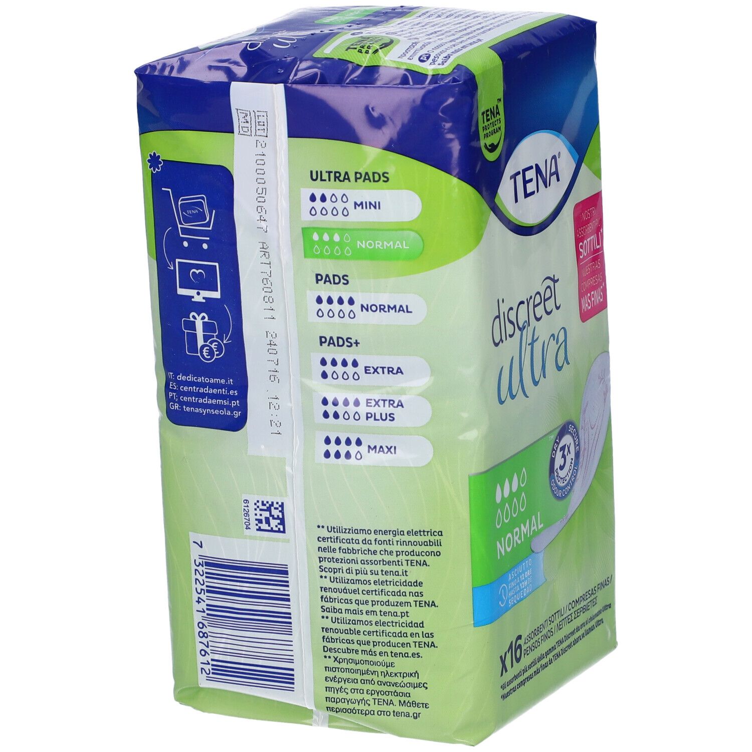 Pannolone Sagomato Tena Discreet Ultra Normal 16 Pezzi