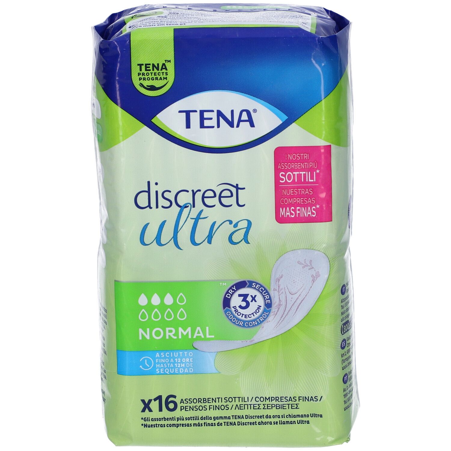 Pannolone Sagomato Tena Discreet Ultra Normal 16 Pezzi