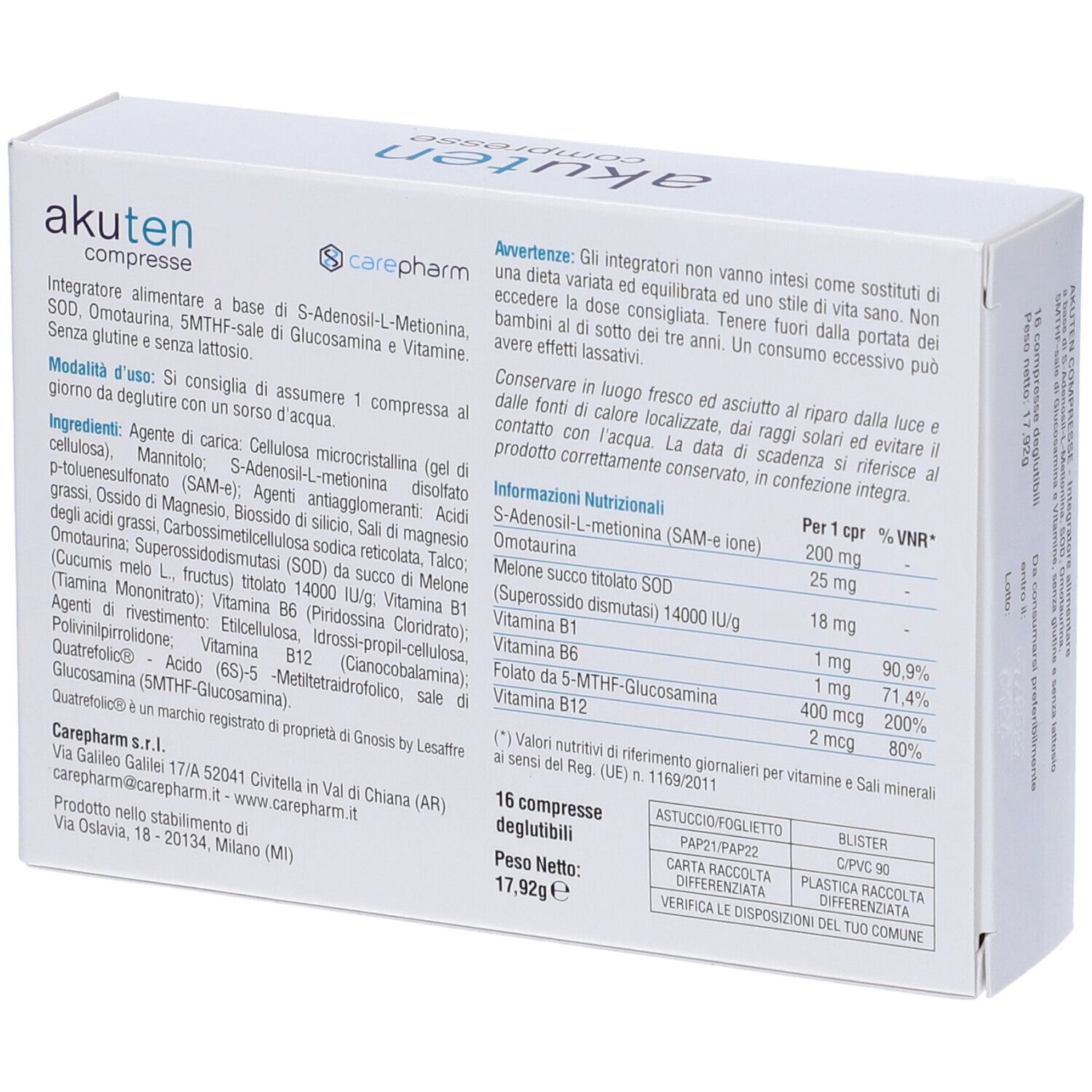 Akuten 16 Compresse