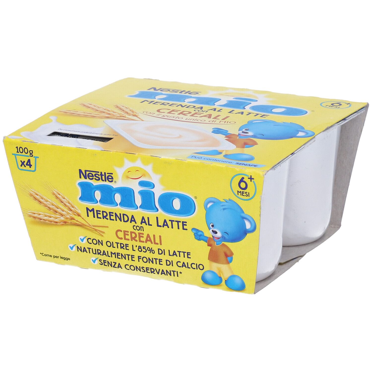 Mio Merenda Al Latte Cereali 4 Pezzi Da 100 G