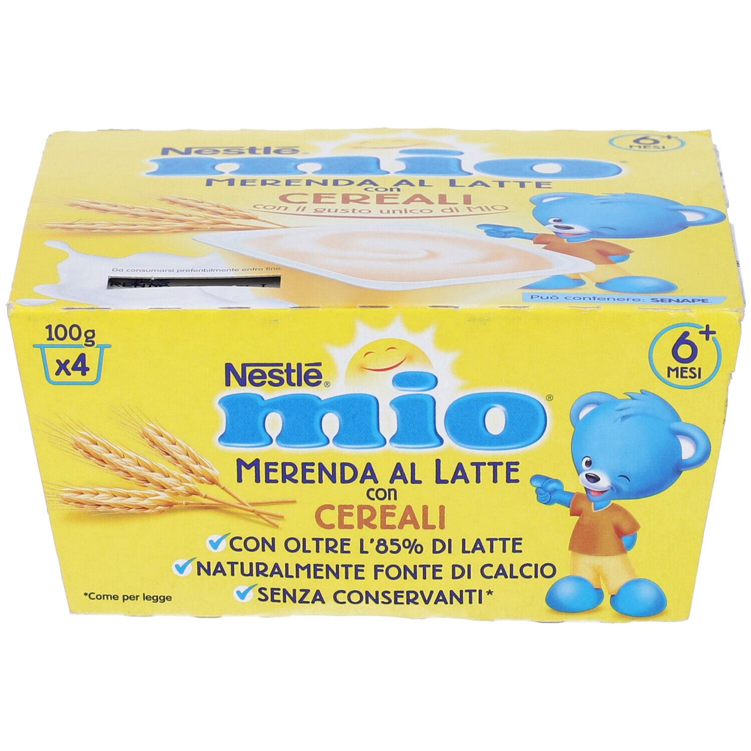 Mio Merenda Al Latte Cereali 4 Pezzi Da 100 G