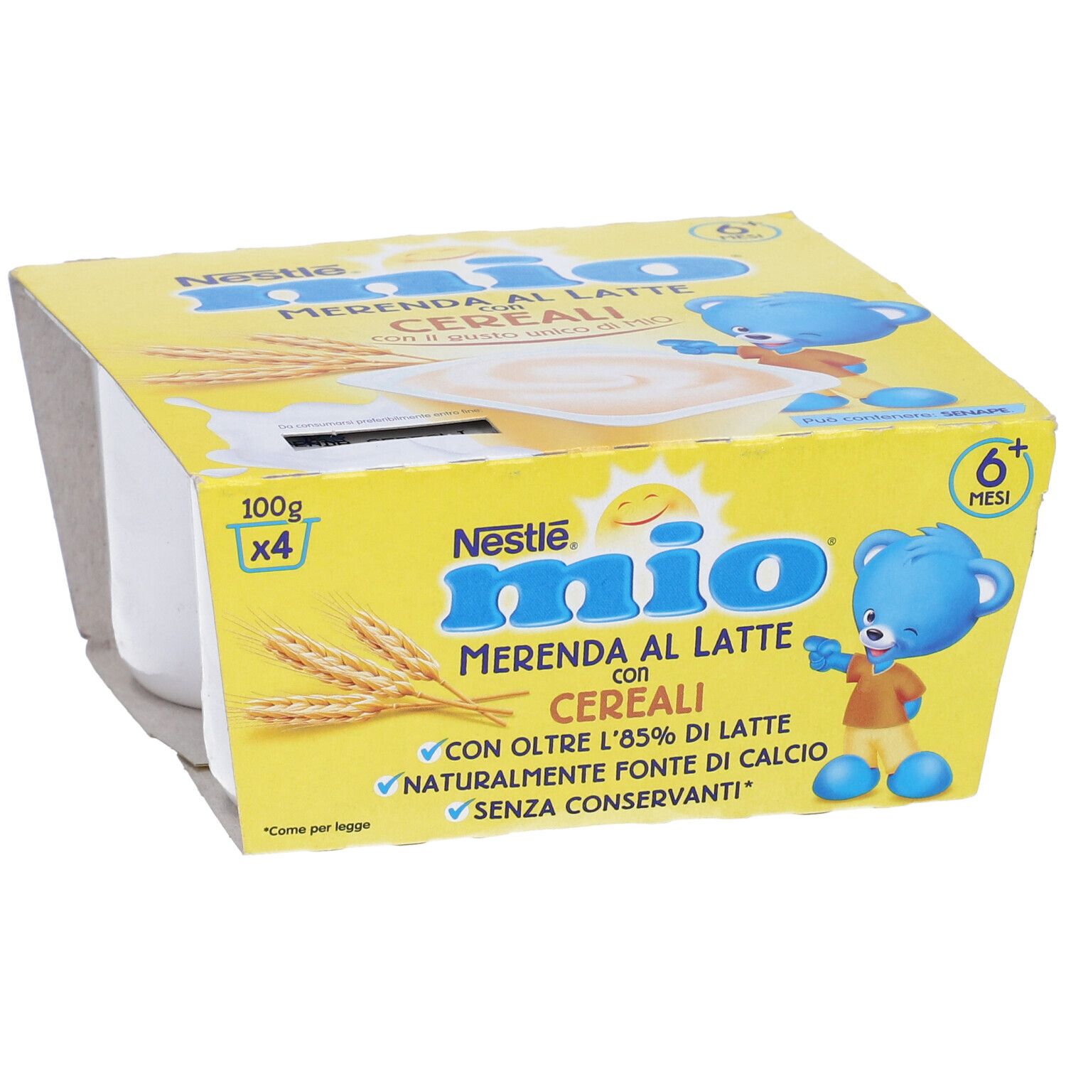 Mio Merenda Al Latte Cereali 4 Pezzi Da 100 G