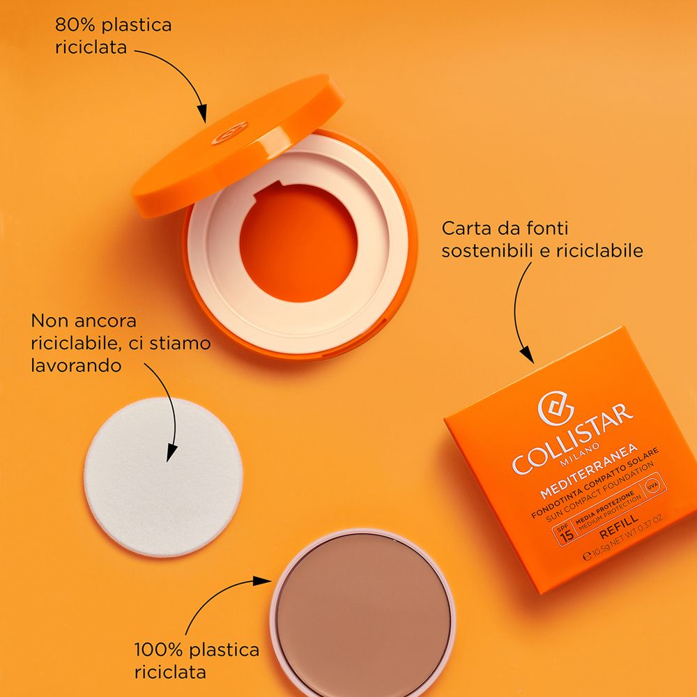 Collistar Mediterranea Fondotinta Compatto Solare Spf 15 Refill 01 Elba