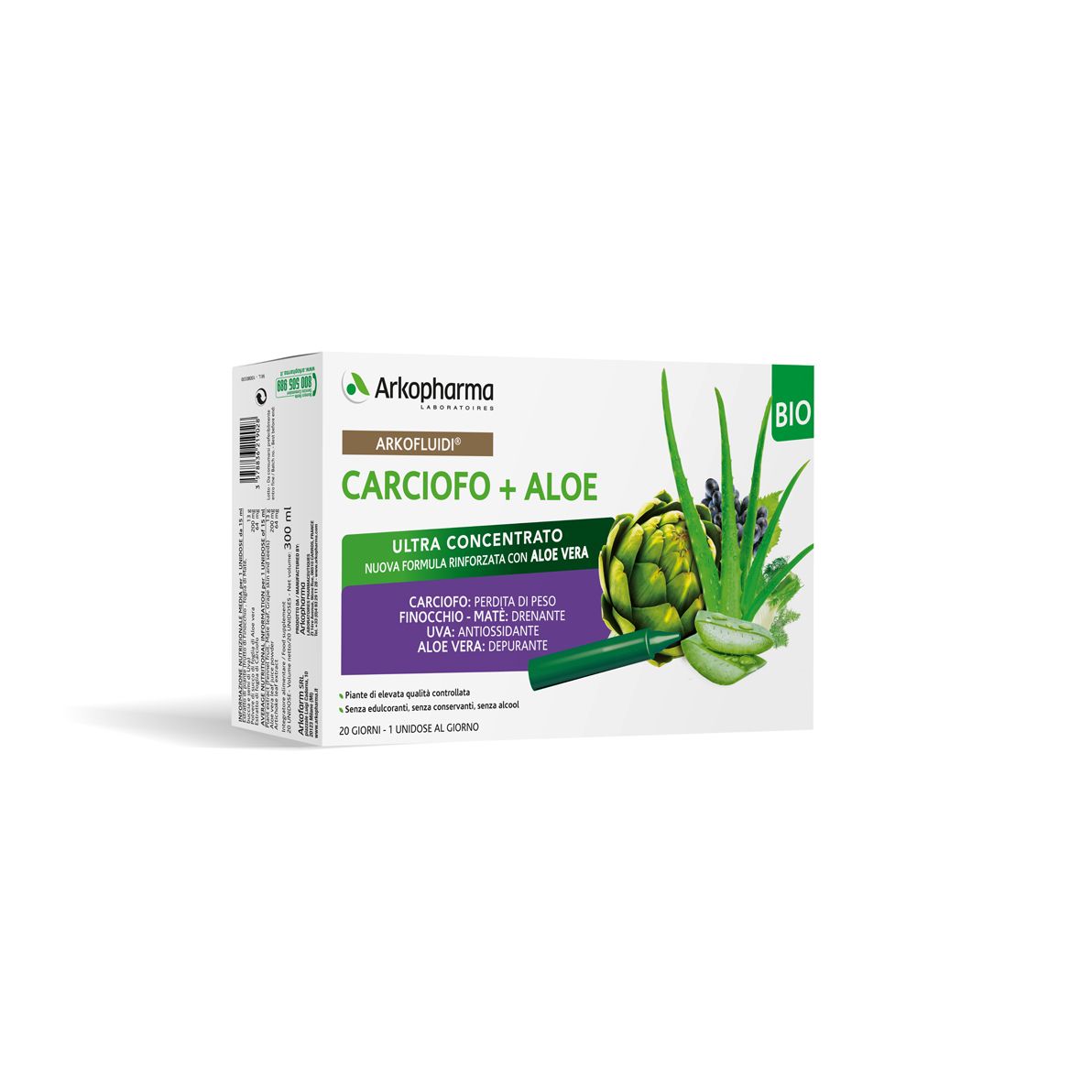 Arkofluidi Carciofo+Aloe Vera 20 Flaconcini