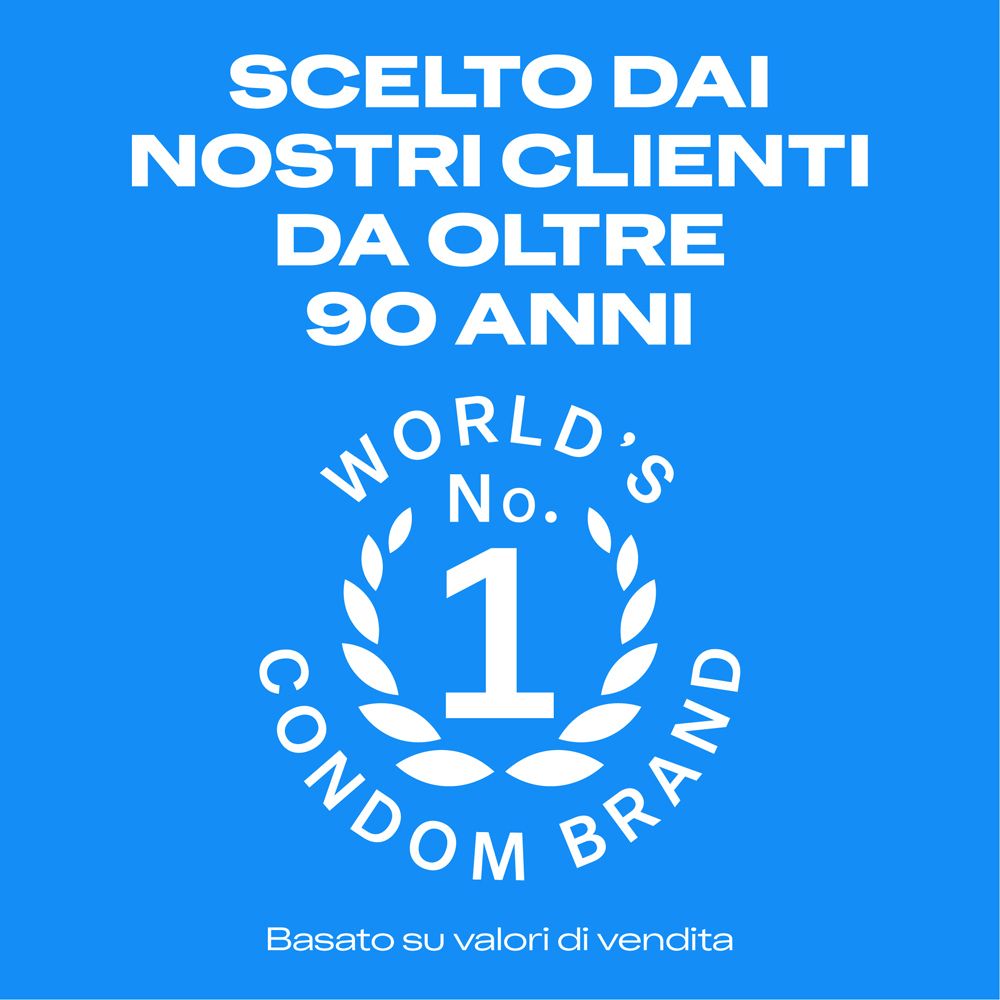 Marchio di preservativi N.1 al mondo, scelto dai clienti da oltre 90 anni.