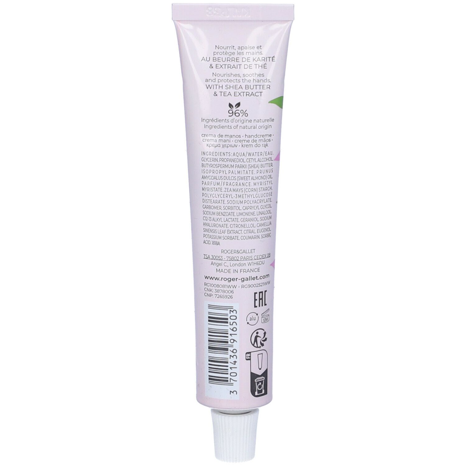 Roger&Gallet Crema Mani di Benessere Feuille De Thé