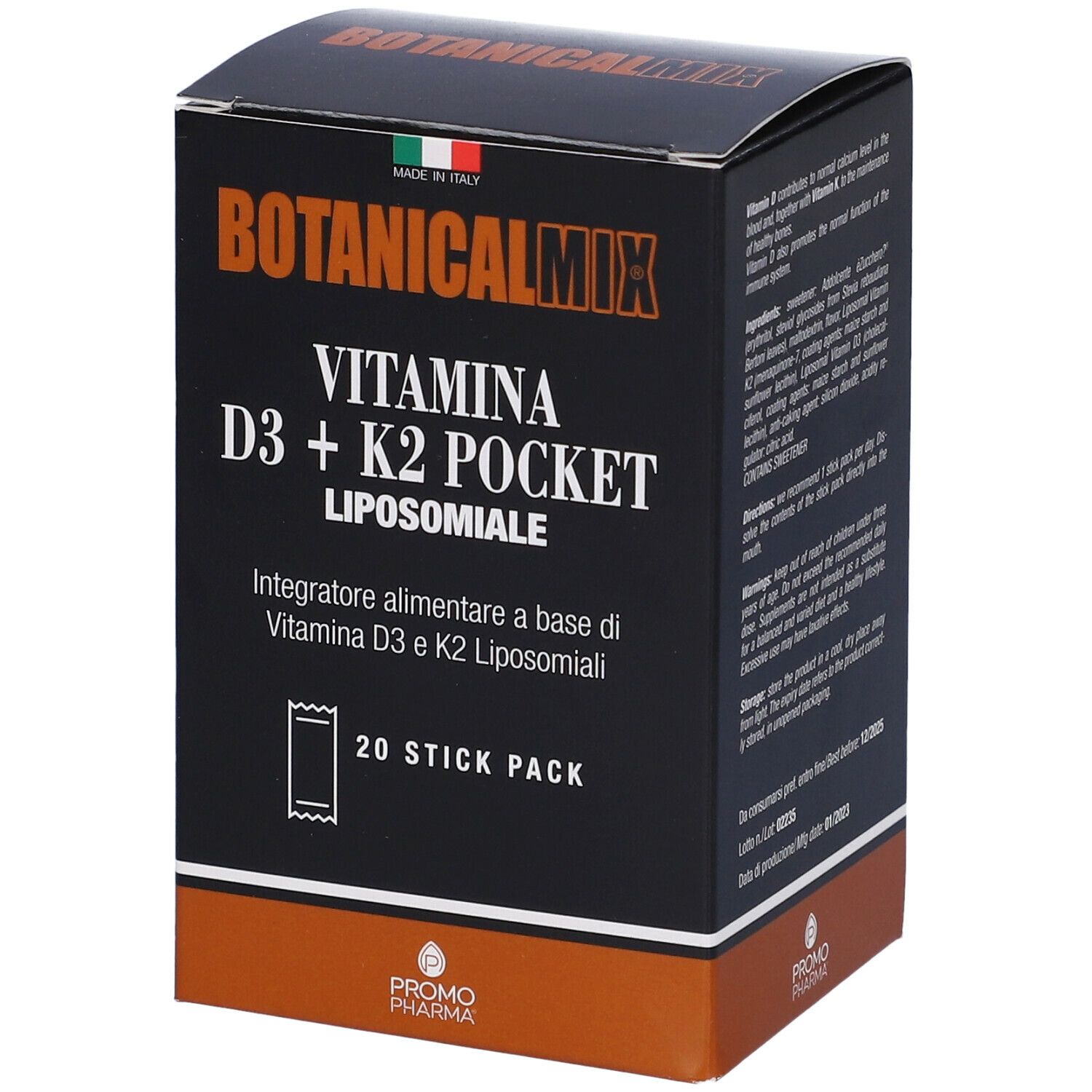 PromoPharma® Botanical Mix® Vitamina D3 + K2 Pocket Liposomiale
