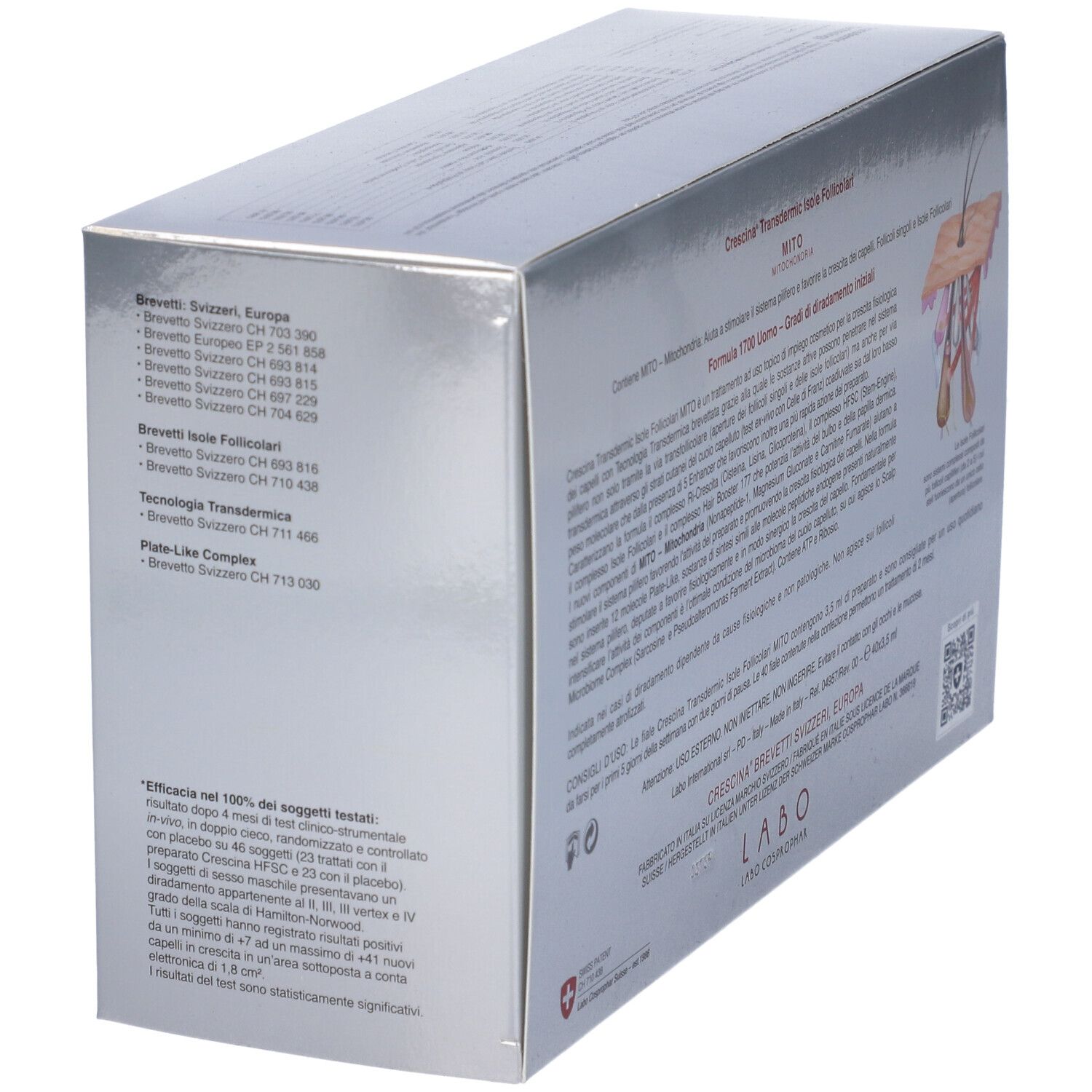 CRESCINA® Transdermic Isole Follicolari MITO Trattamento 1700 Uomo 40 Fiale