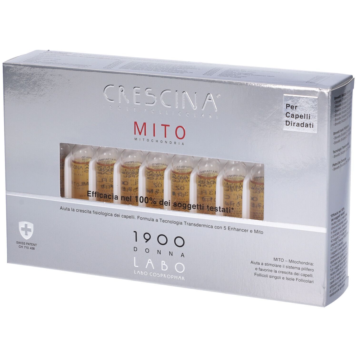 CRESCINA® Transdermic Isole Follicolari MITO Trattamento 1900 Donna 20 Fiale