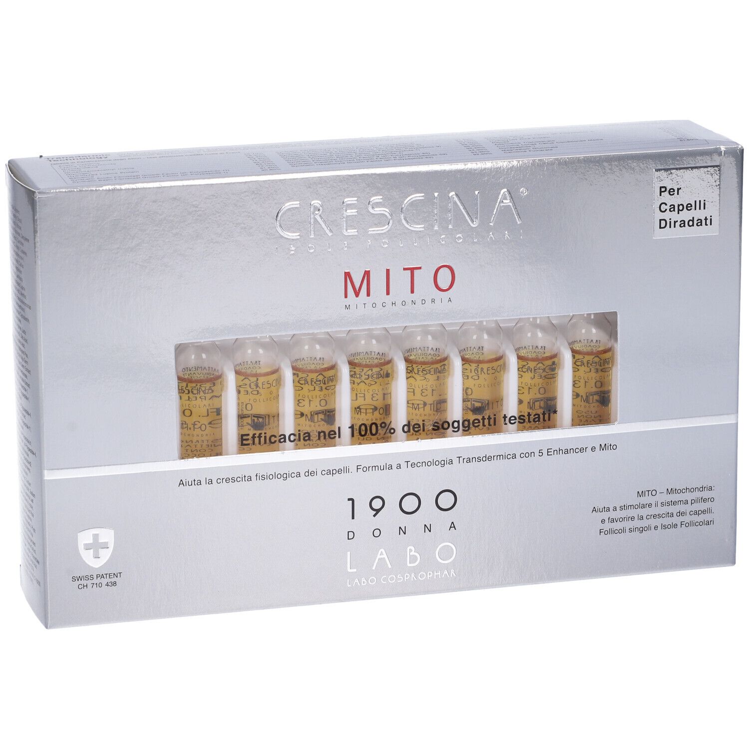 CRESCINA® Transdermic Isole Follicolari MITO Trattamento 1900 Donna 20 Fiale