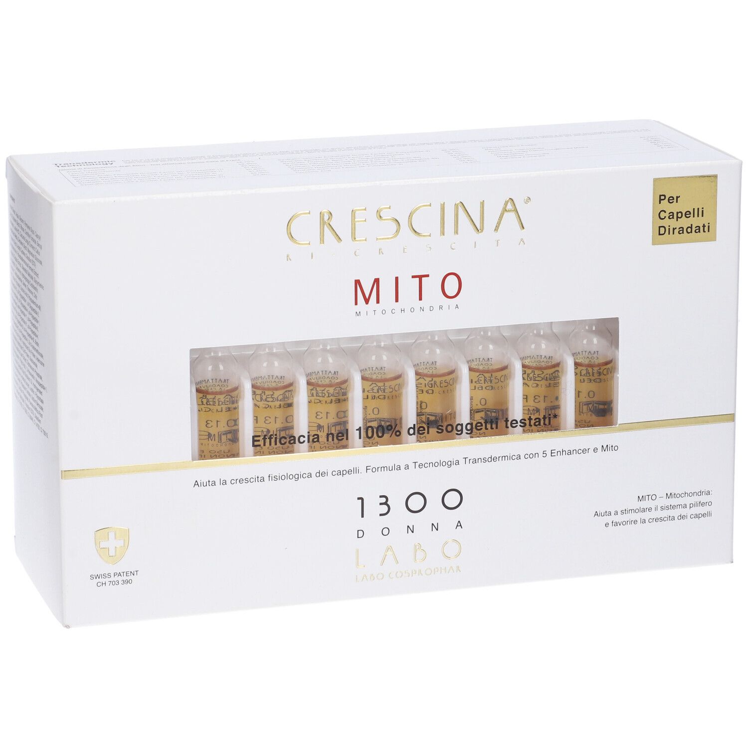 CRESCINA® Transdermic Ri-Crescita MITO Trattamento 1300 Donna 40 Fiale