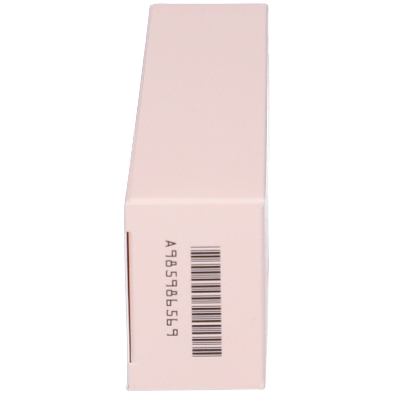 Scatola rosa, vista laterale con codice a barre e codice prodotto A985986569.