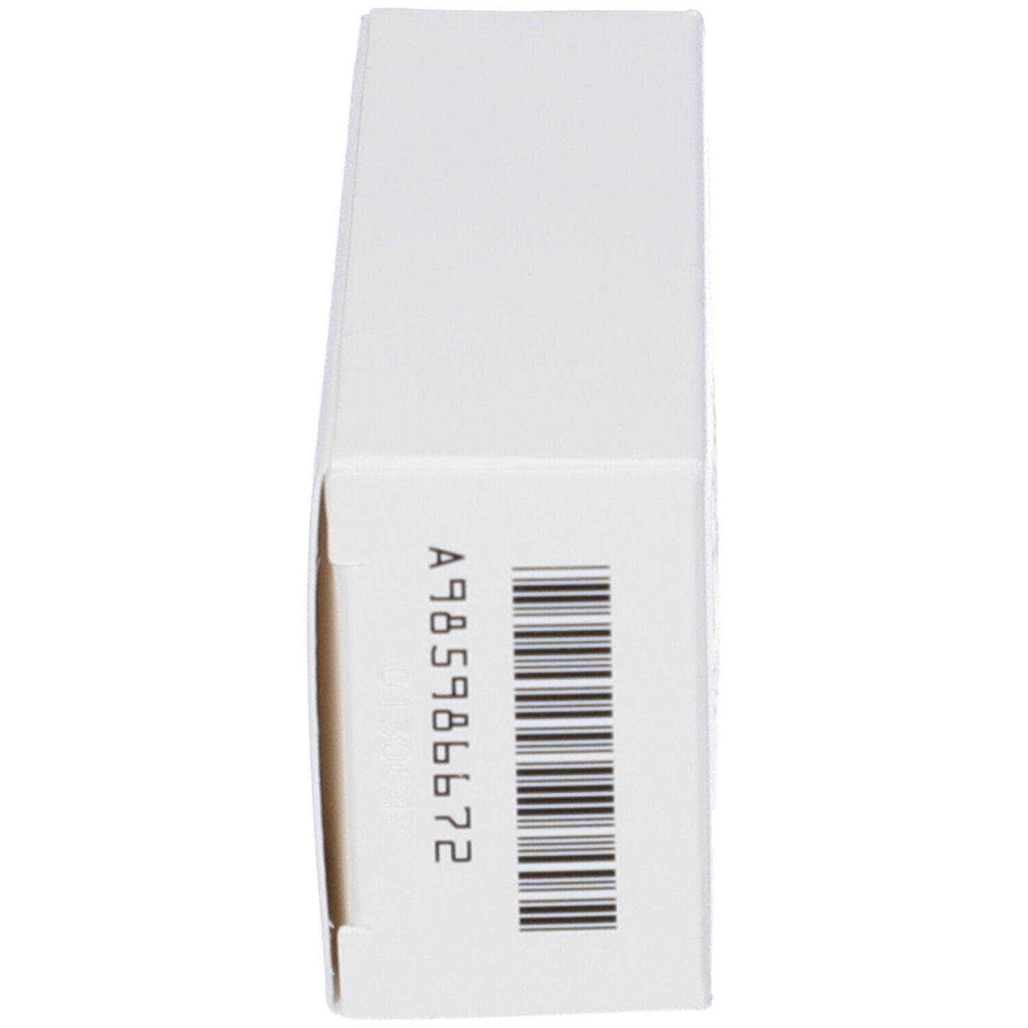 Scatola bianca con codice a barre e numero A985986672.