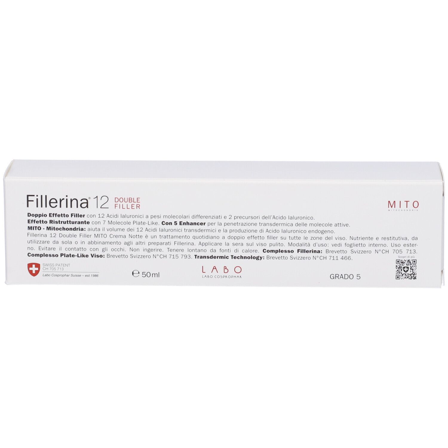 Fillerina 12 Double Filler Mito Base Night Cream Grado 5