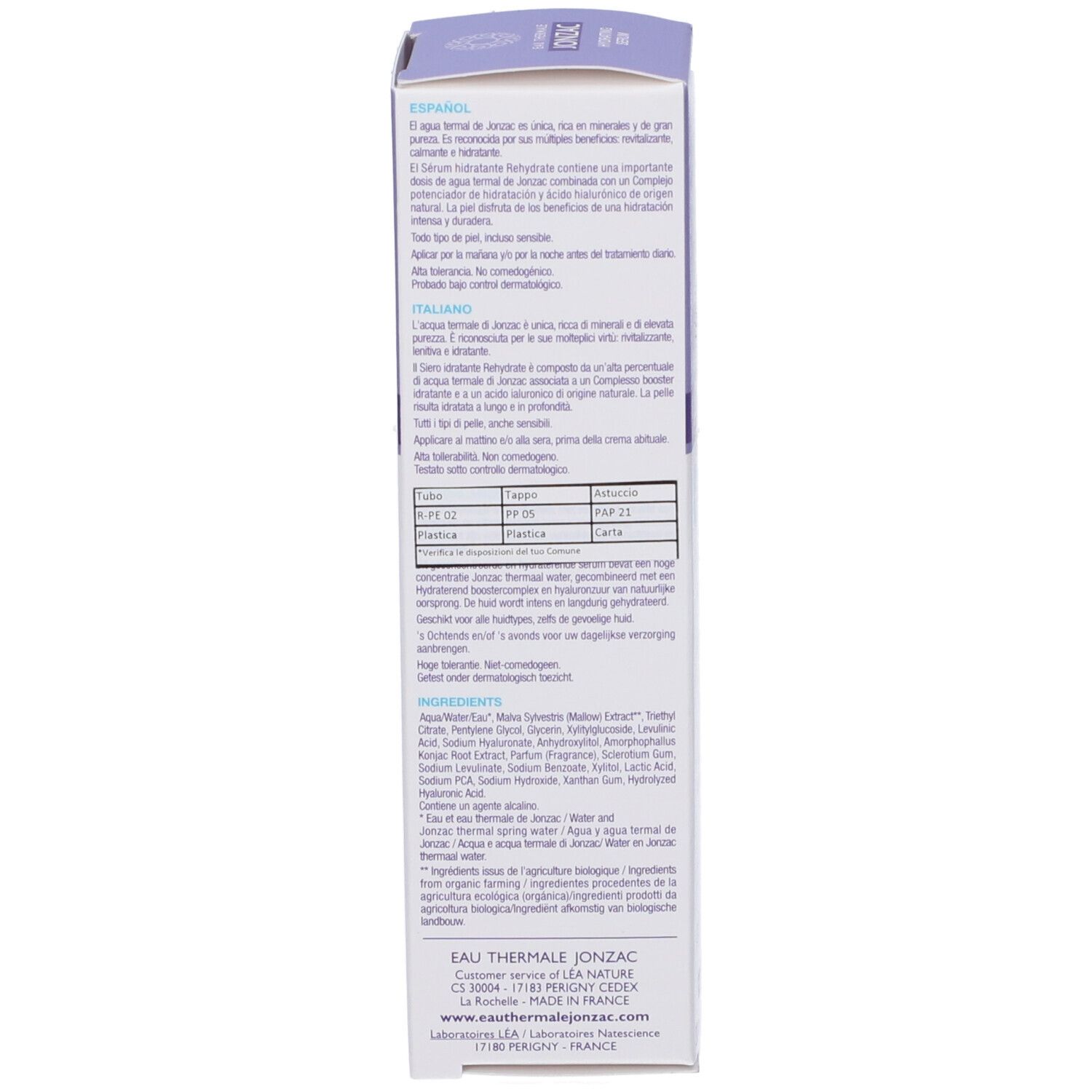 Eau Thermale Jonzac Siero Idratante Rehydrate