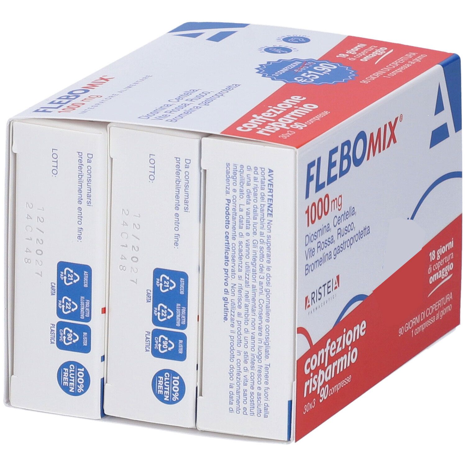 Flebomix 1000 Mg 90 Compresse Tri-Pack