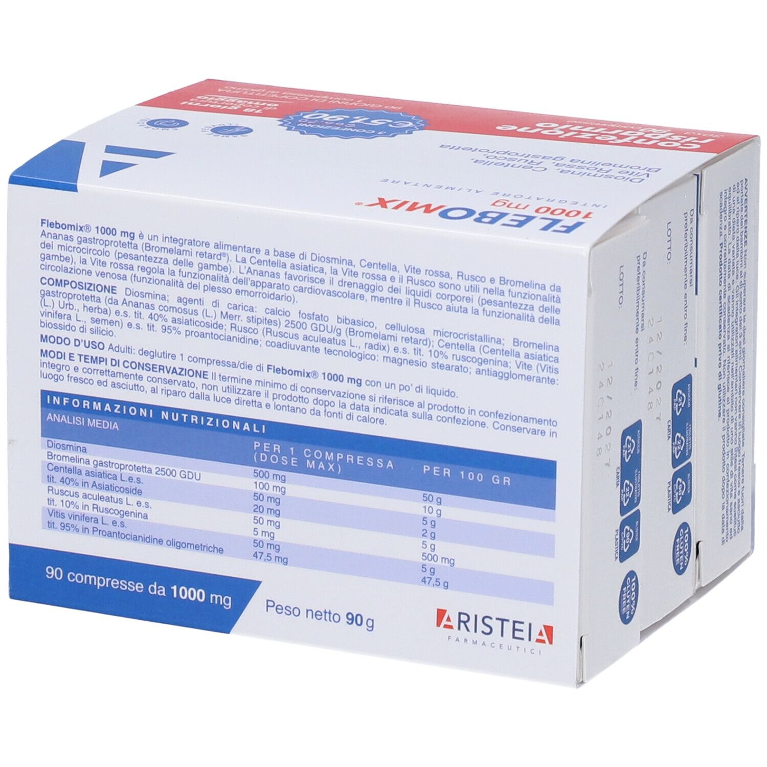 Flebomix 1000 Mg 90 Compresse Tri-Pack