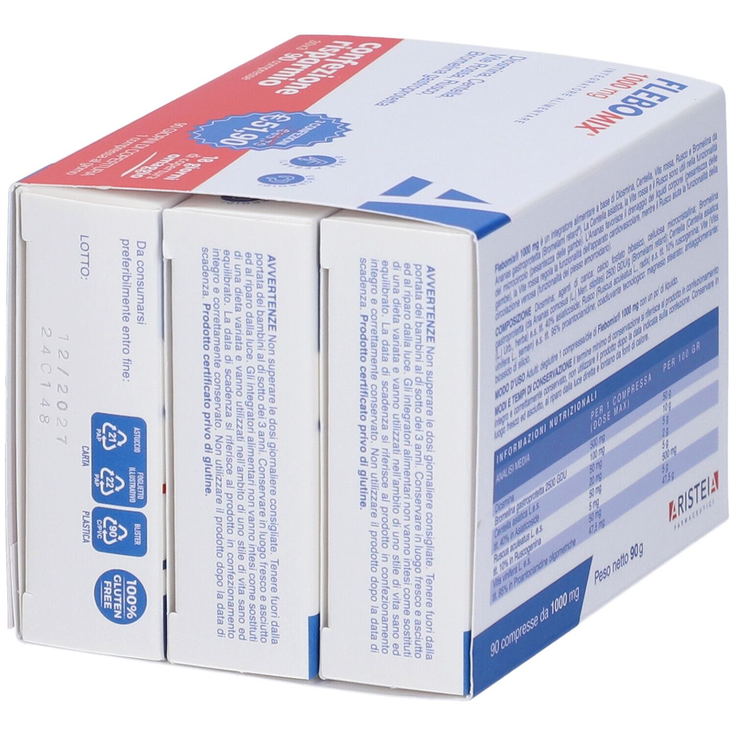 Flebomix 1000 Mg 90 Compresse Tri-Pack