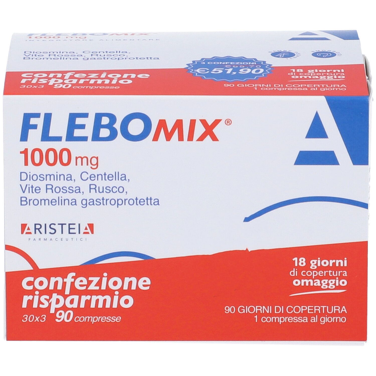Flebomix 1000 Mg 90 Compresse Tri-Pack