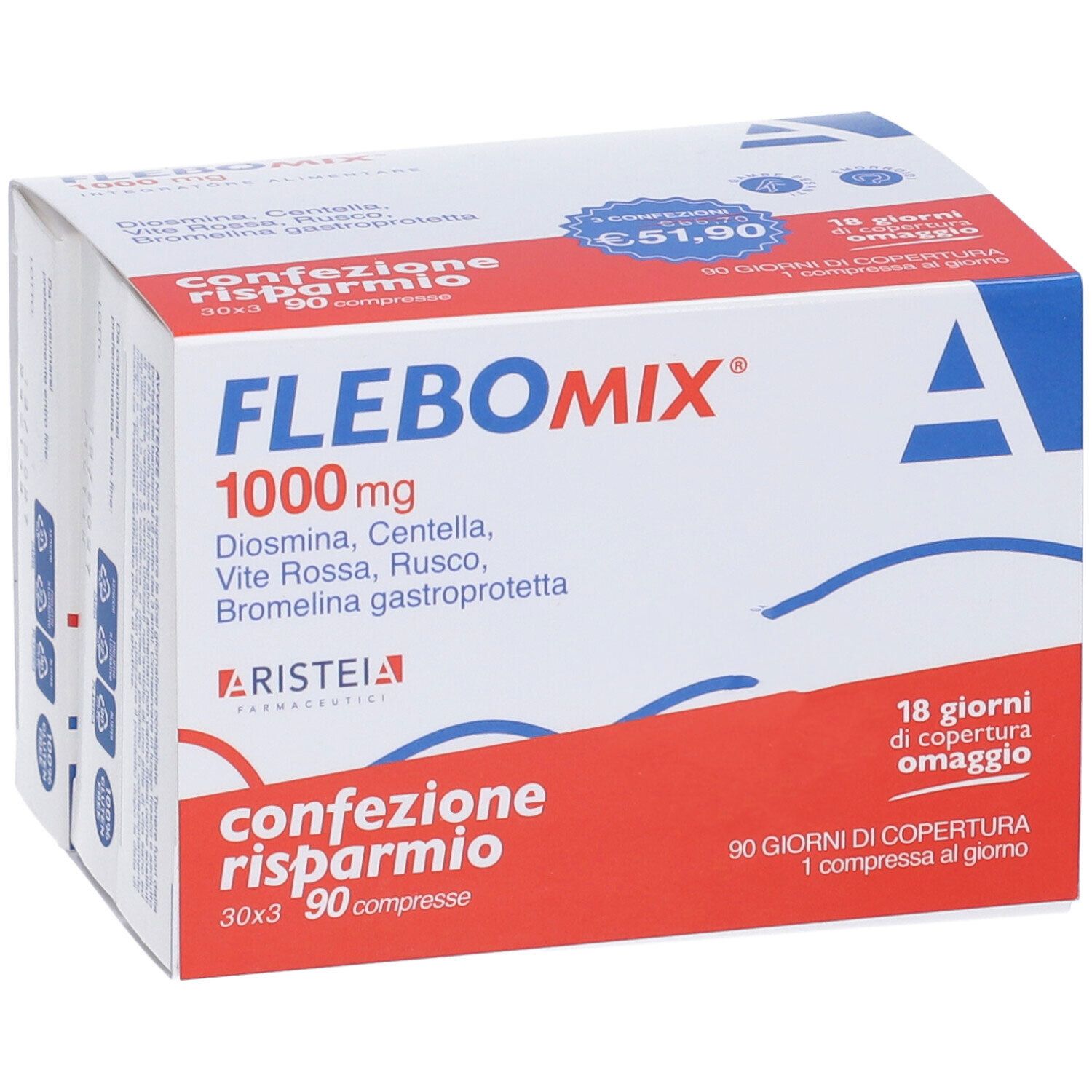 Flebomix 1000 Mg 90 Compresse Tri-Pack