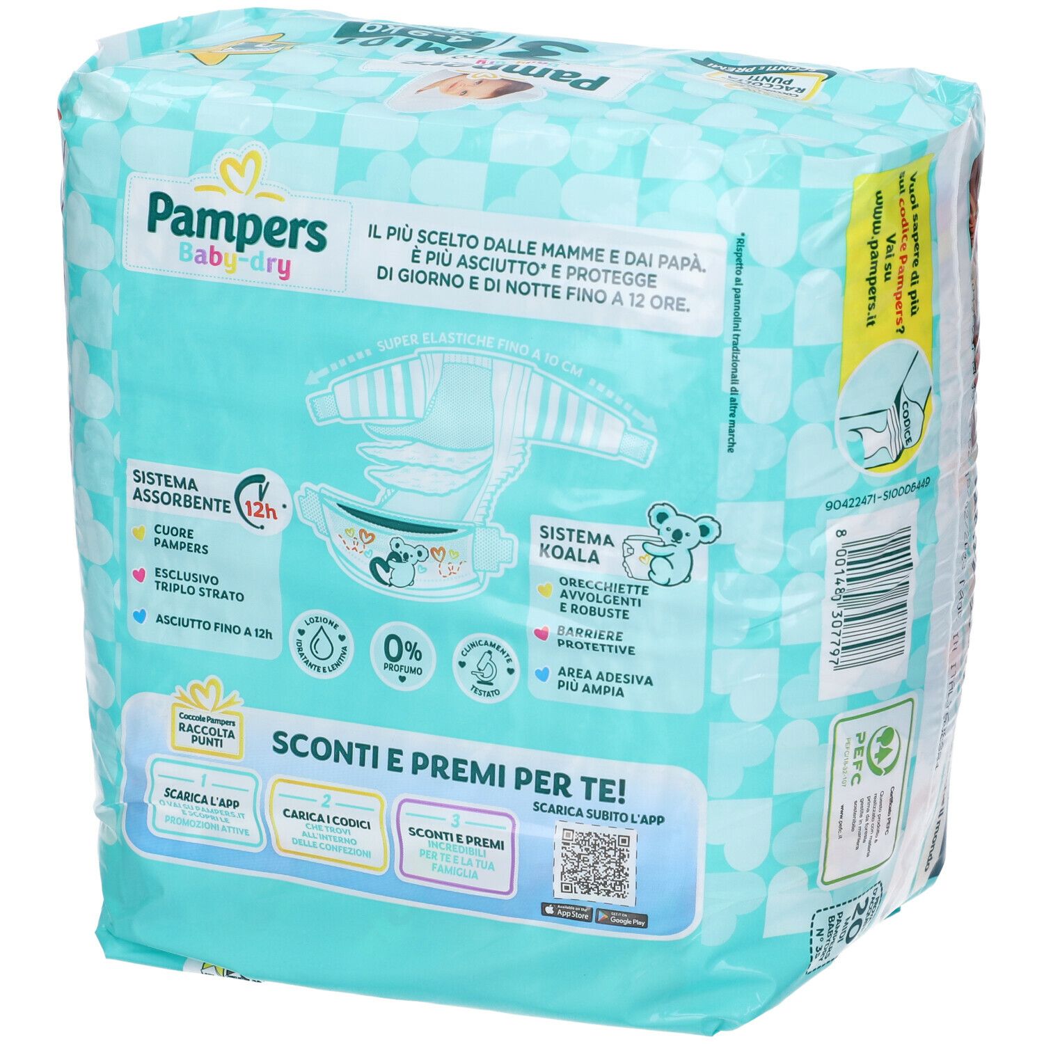 Pampers Baby-Dry, Pannolini, Taglia 4 ( 9-14 kg), Confezione da 174 pezzi,  l'imballaggio può variare : : Prima infanzia