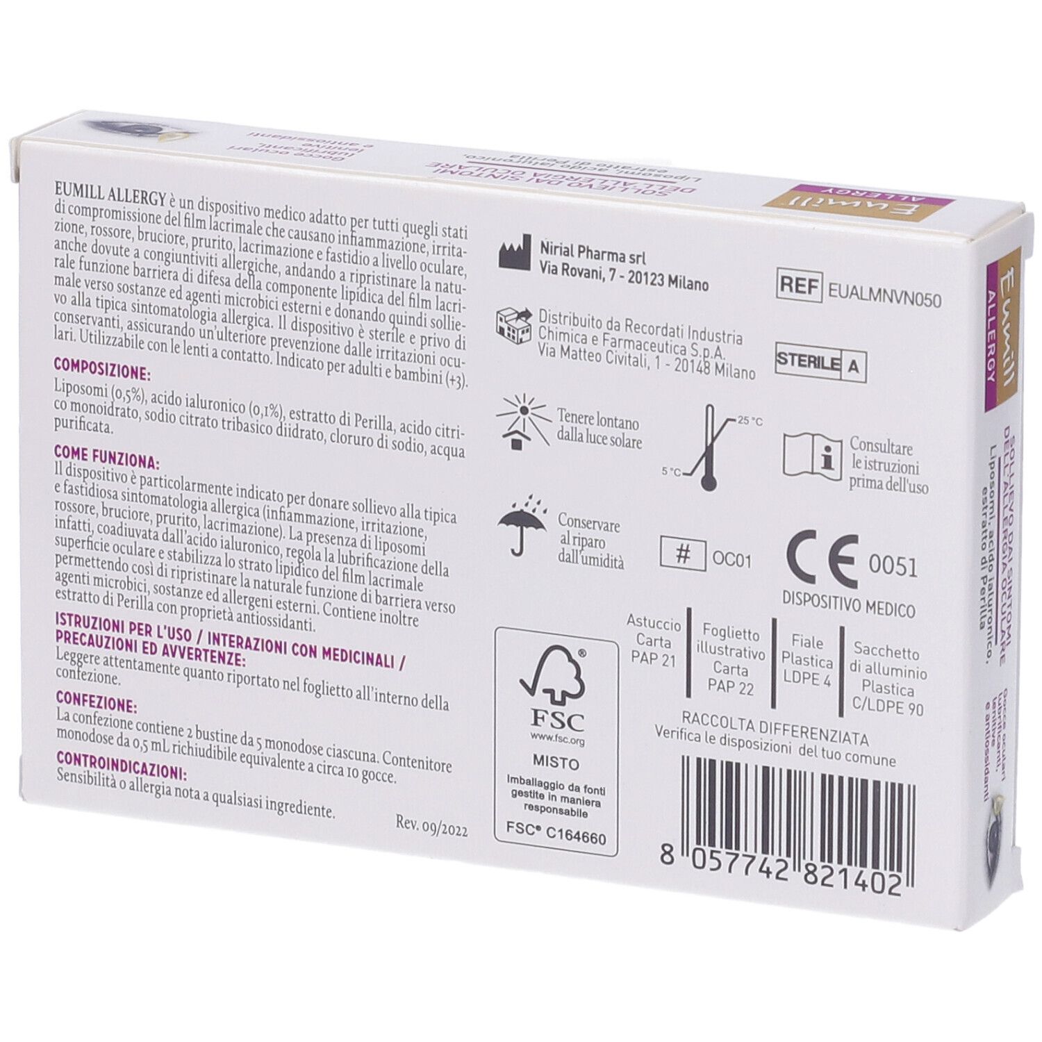 Eumill Allergy Gocce Oculari 10 Flaconcini Da 0,5 Ml
