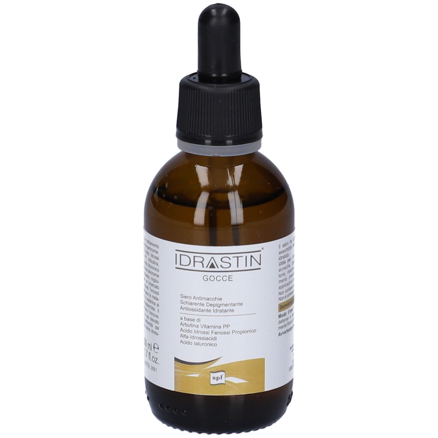 Idrastin Gocce Siero Antimacchie Schiarente Depigmentante Antiossidante Idratante 50 Ml