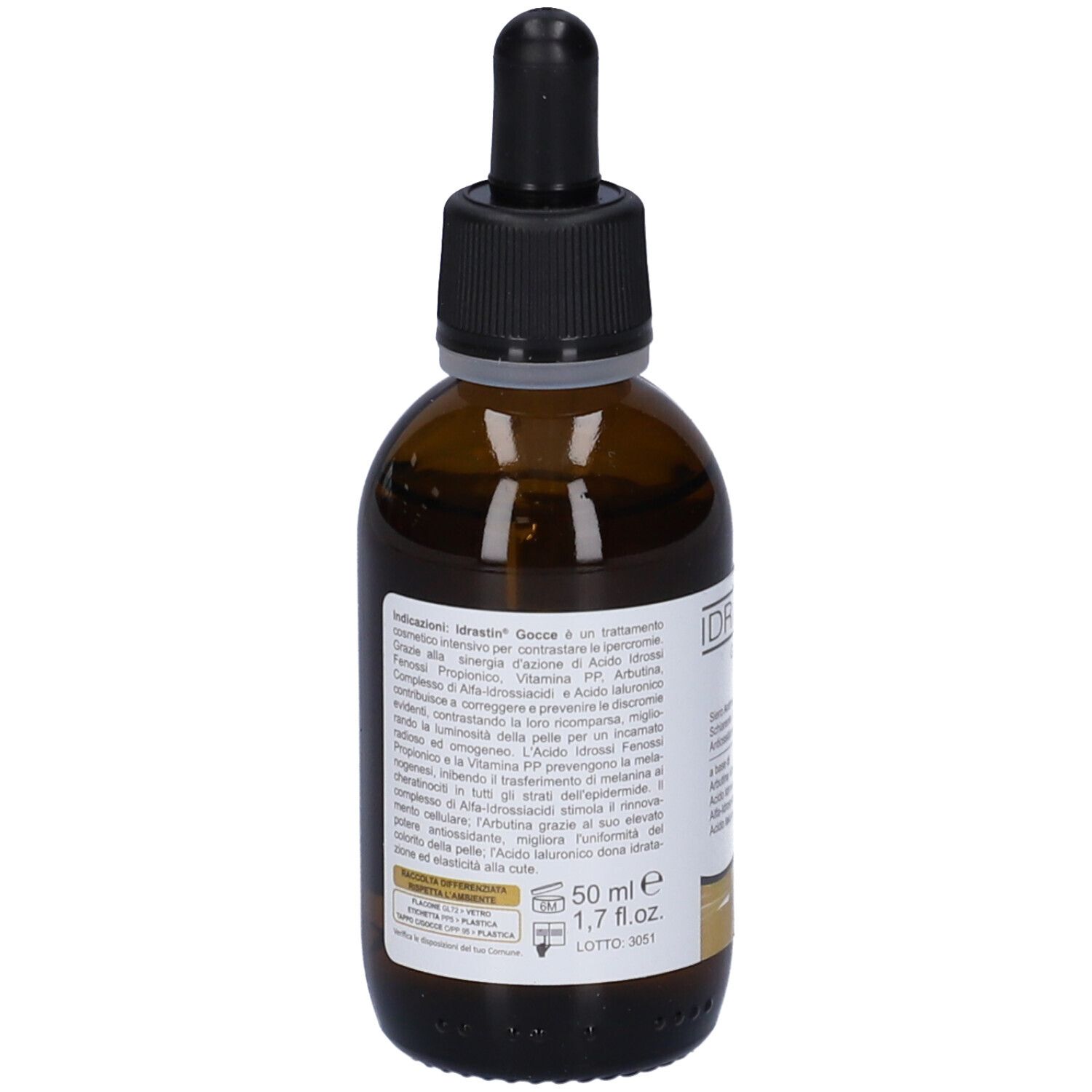 Idrastin Gocce Siero Antimacchie Schiarente Depigmentante Antiossidante Idratante 50 Ml