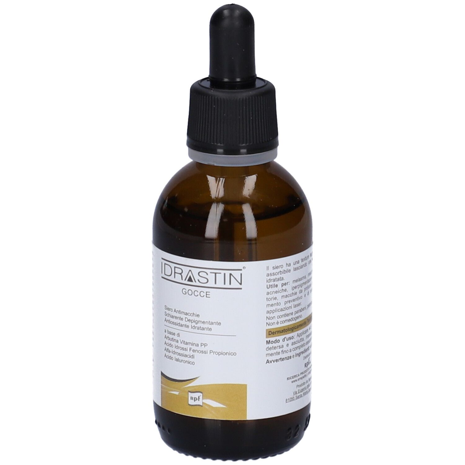 Idrastin Gocce Siero Antimacchie Schiarente Depigmentante Antiossidante Idratante 50 Ml