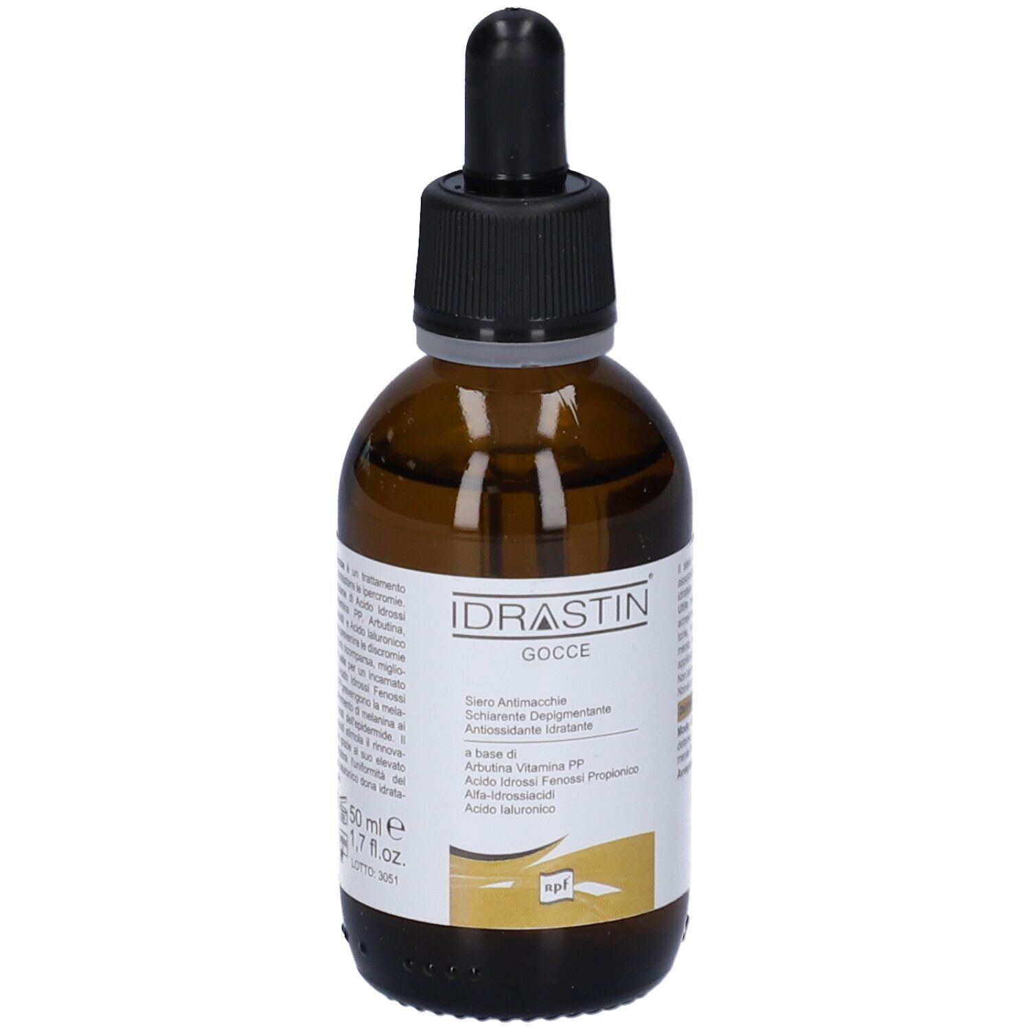 Idrastin Gocce Siero Antimacchie Schiarente Depigmentante Antiossidante Idratante 50 Ml