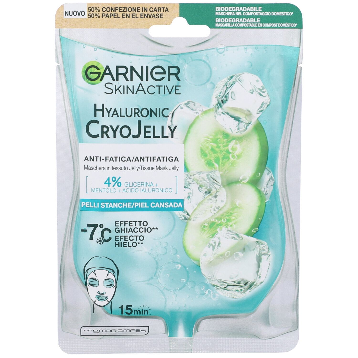 Garnier Skinactive Hyaluronic CryoJelly maschera in tessuto jelly anti-fatica
