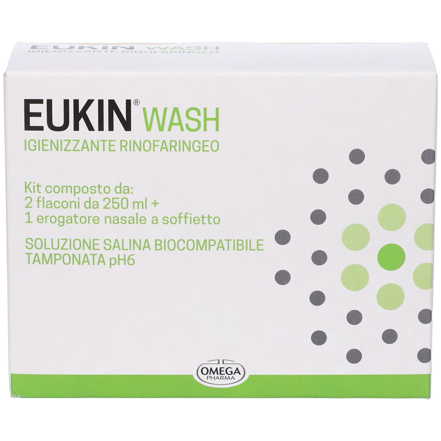 Eukin Wash Igienizzante Rinofaringeo Kit 2 Flaconi Da 250 Ml + Erogatore A Soffietto Nasale