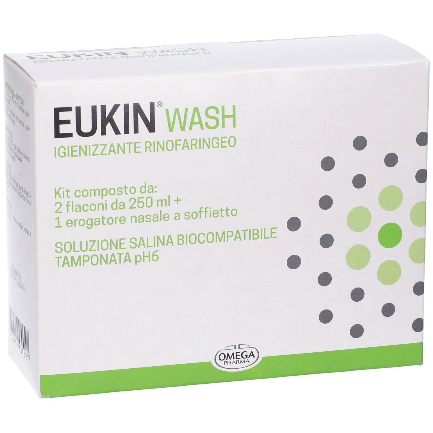 Eukin Wash Igienizzante Rinofaringeo Kit 2 Flaconi Da 250 Ml + Erogatore A Soffietto Nasale
