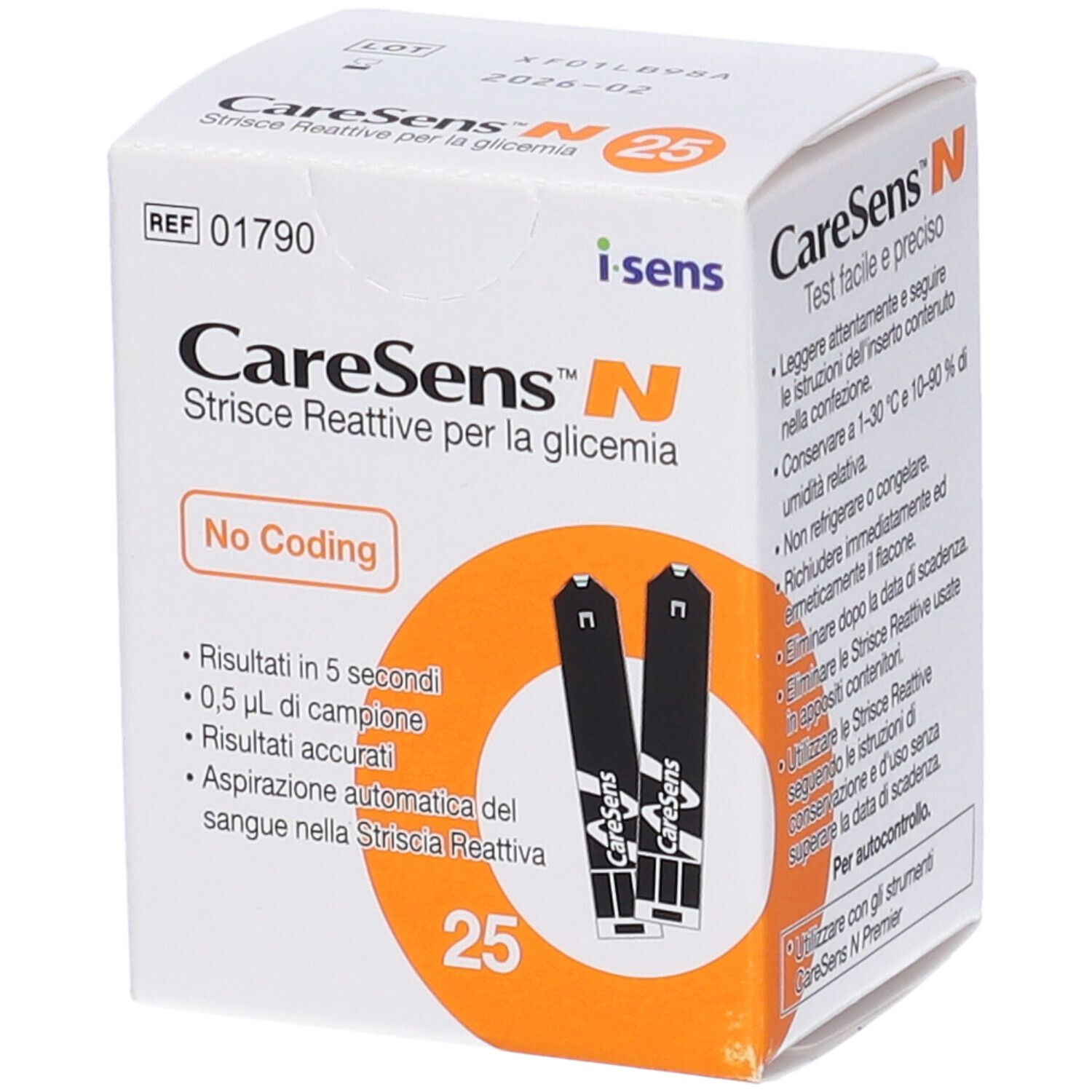 Strisce Misurazione Glicemia Caresens N 25 Pezzi