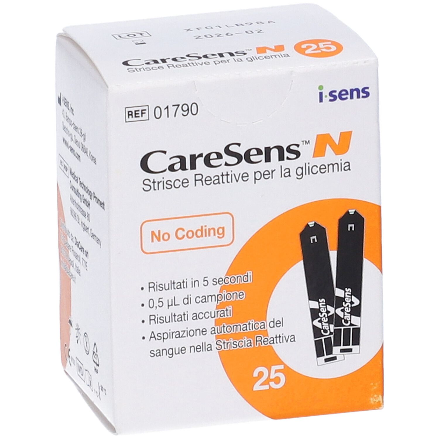 Strisce Misurazione Glicemia Caresens N 25 Pezzi