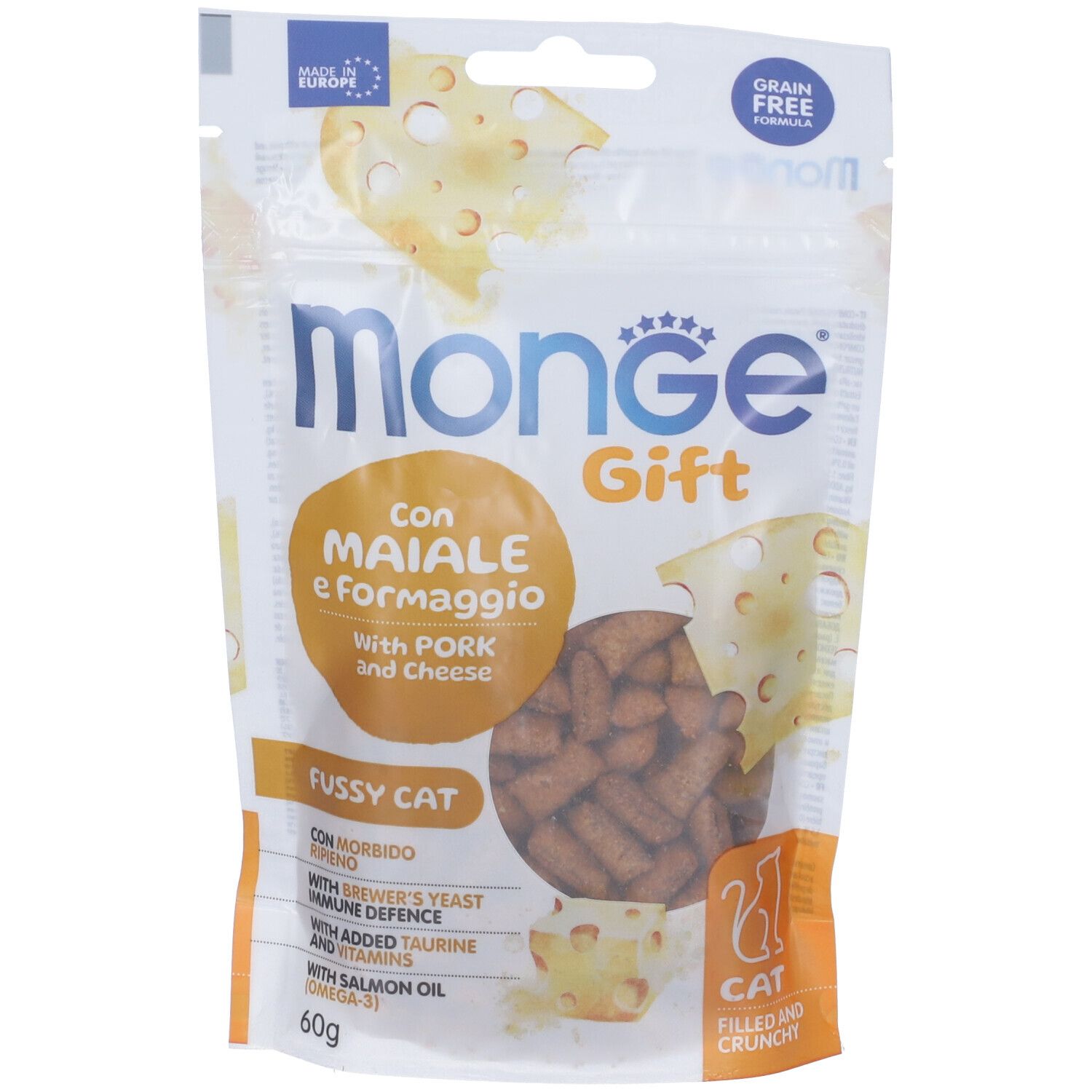 Monge Cat Filled And Crunchy Gift Appetito Difficile Con Maiale E Formaggio