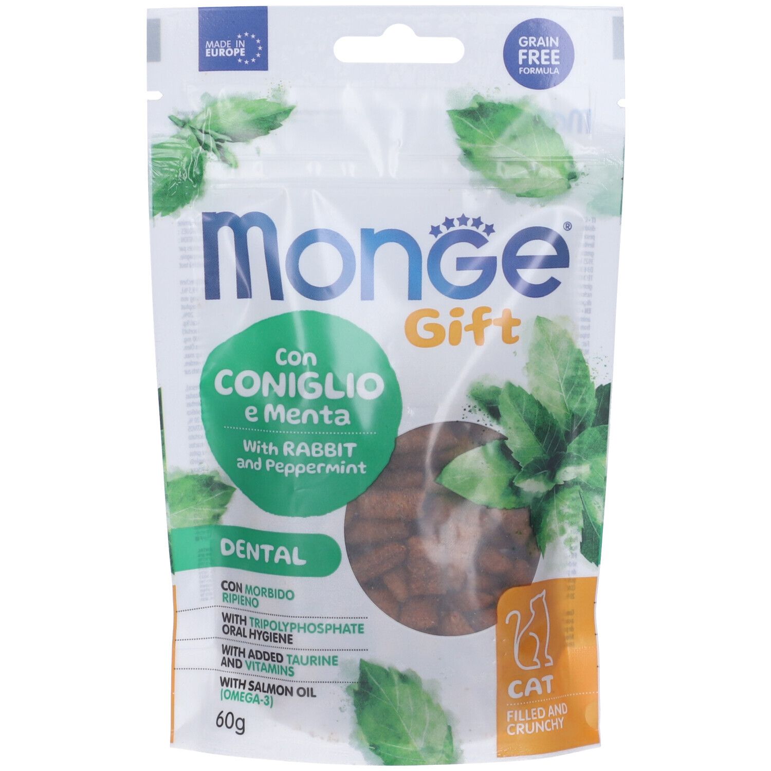 Monge Cat Filled And Crunchy Gift Dental Con Coniglio E Menta