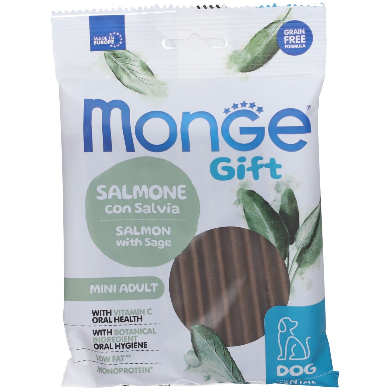 Monge Dog Dental Sticks Mini Salmone con Salvia