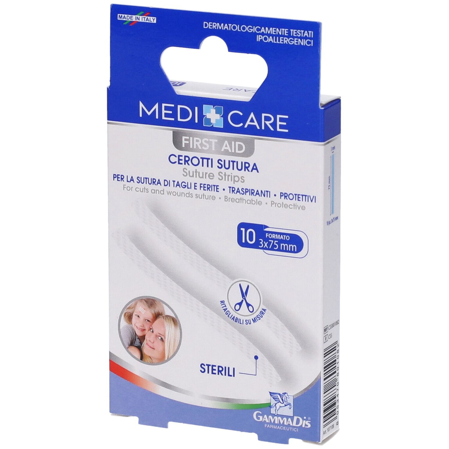 Medicare First Aid Cerotto Sutura 3x75 mm 10 Pezzi