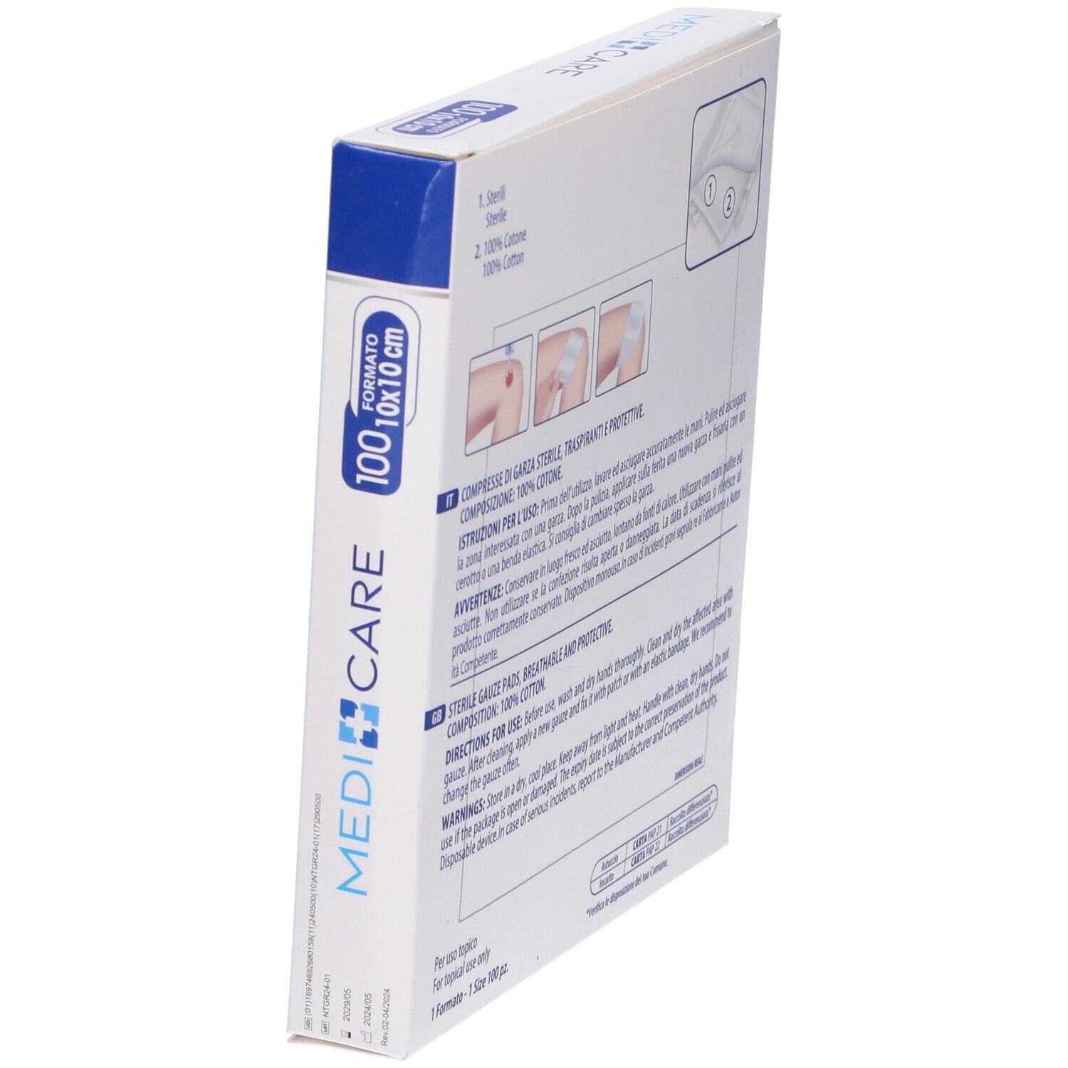 Garza Cotone 10X10 Cm 100 Pezzi