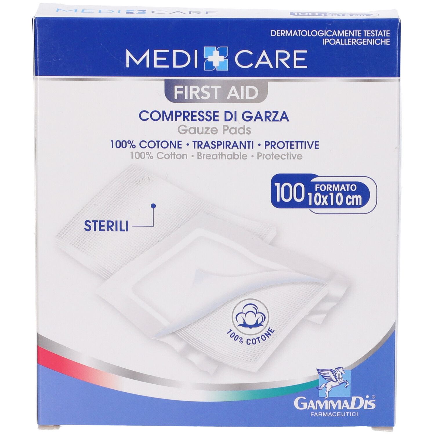 Garza Cotone 10X10 Cm 100 Pezzi