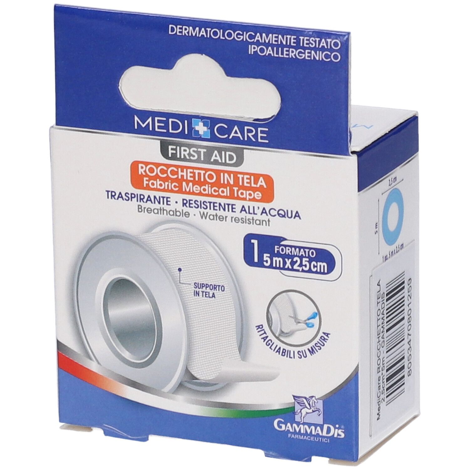 Medicare First Aid Rocchetto in Tela 5m x 2,5 cm 1 Pezzo