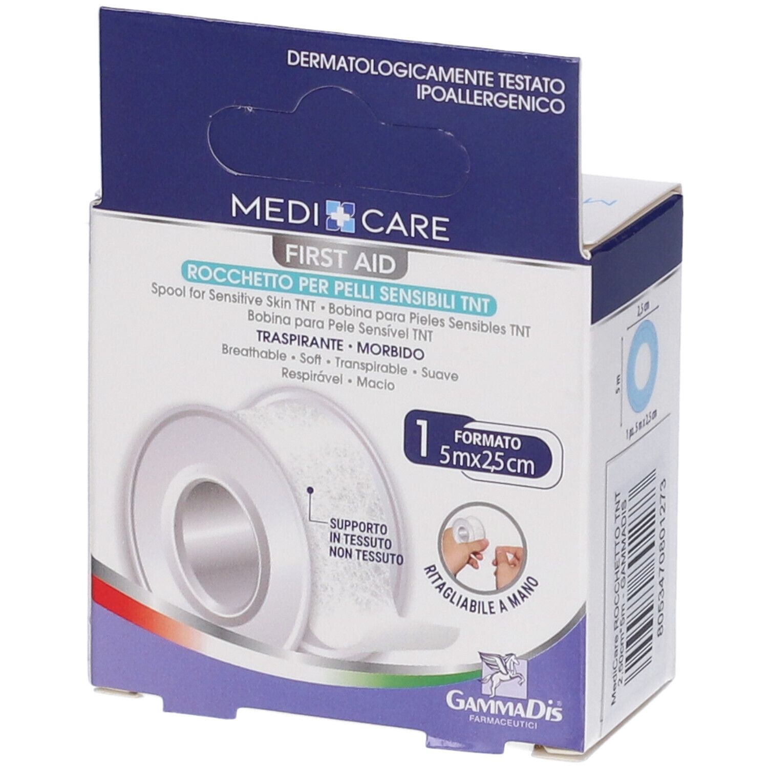 Medicare First Aid Rocchetto  Pelli Sensibili TNT 5m x 2,5 cm 1 Pezzo