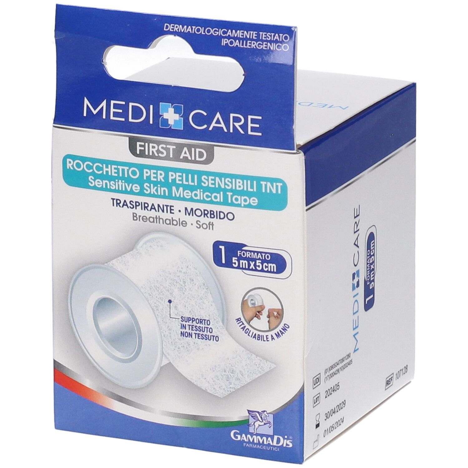 Medicare First Aid Rocchetto Pelli Sensibili TNT 5m x 5 cm 1 Pezzo