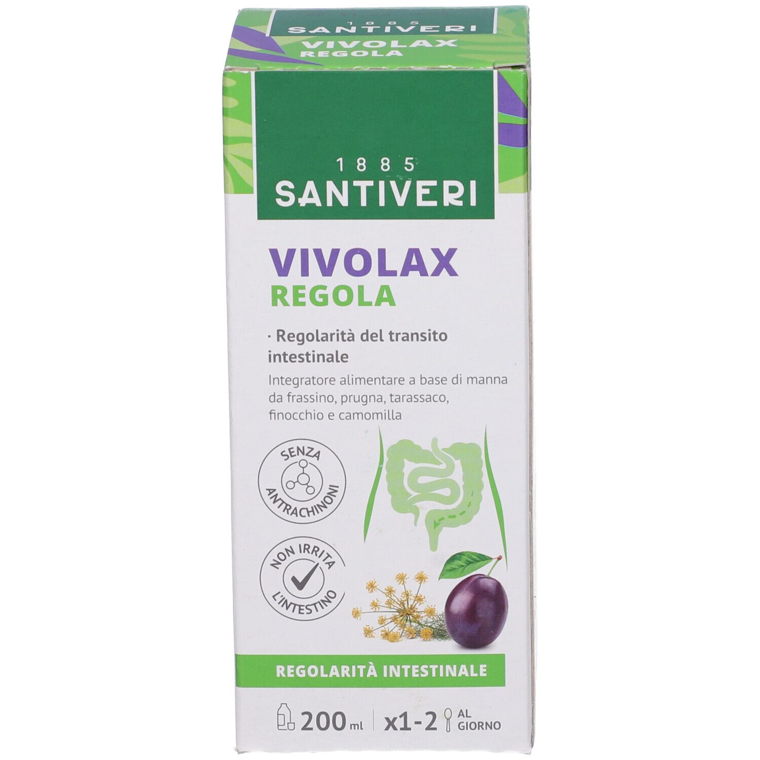 Scatola con nome prodotto e logo. Illustrazioni e informazioni sulla confezione.