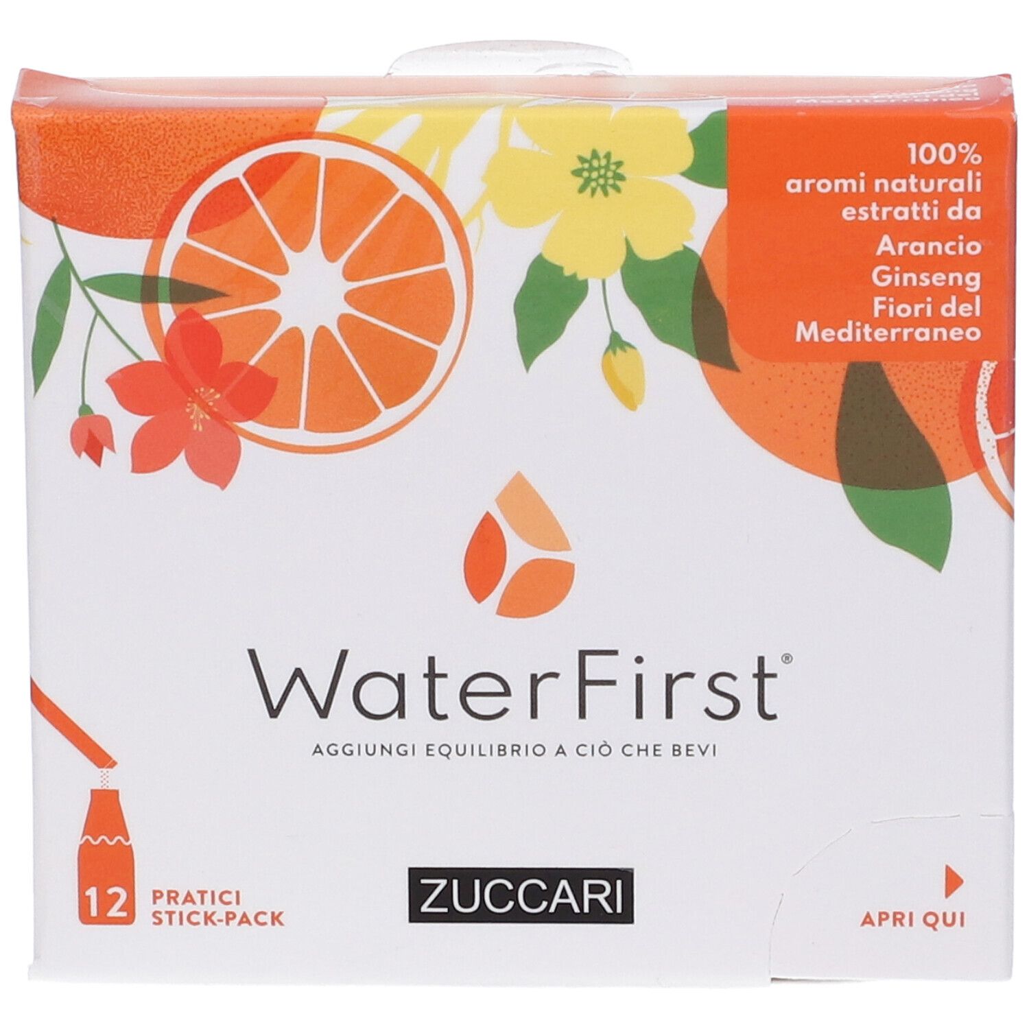 WaterFirst Arancio, Ginseng, Fiori del Mediterraneo