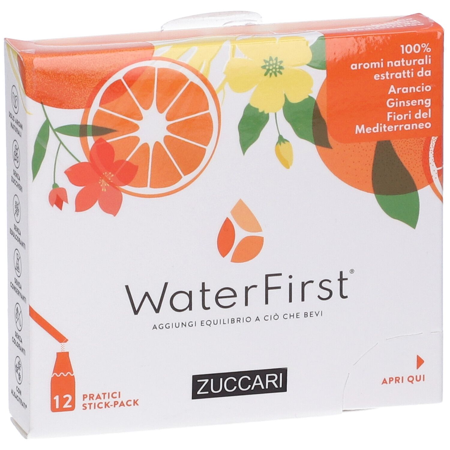 WaterFirst Arancio, Ginseng, Fiori del Mediterraneo