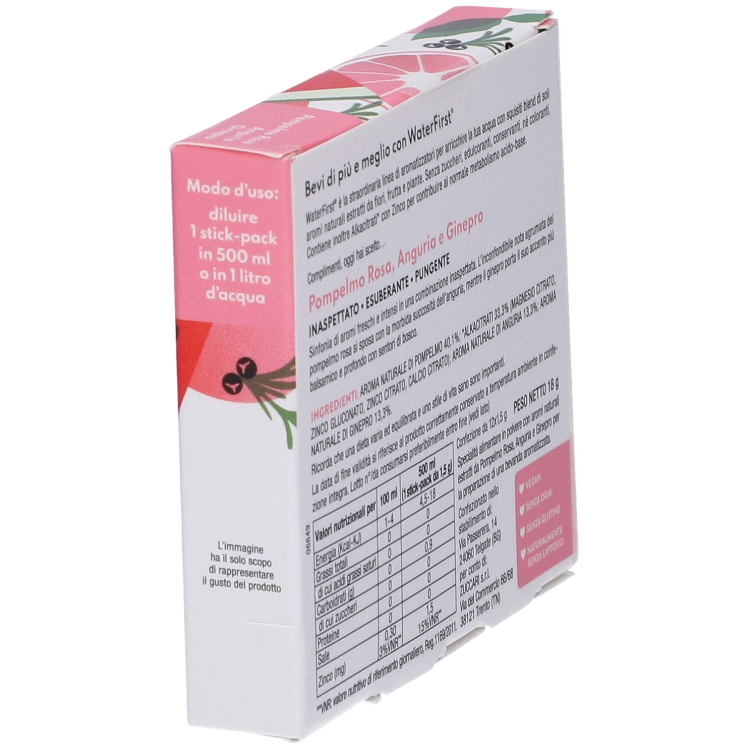 WaterFirst Pompelmo Rosa, Anguria, Ginepro