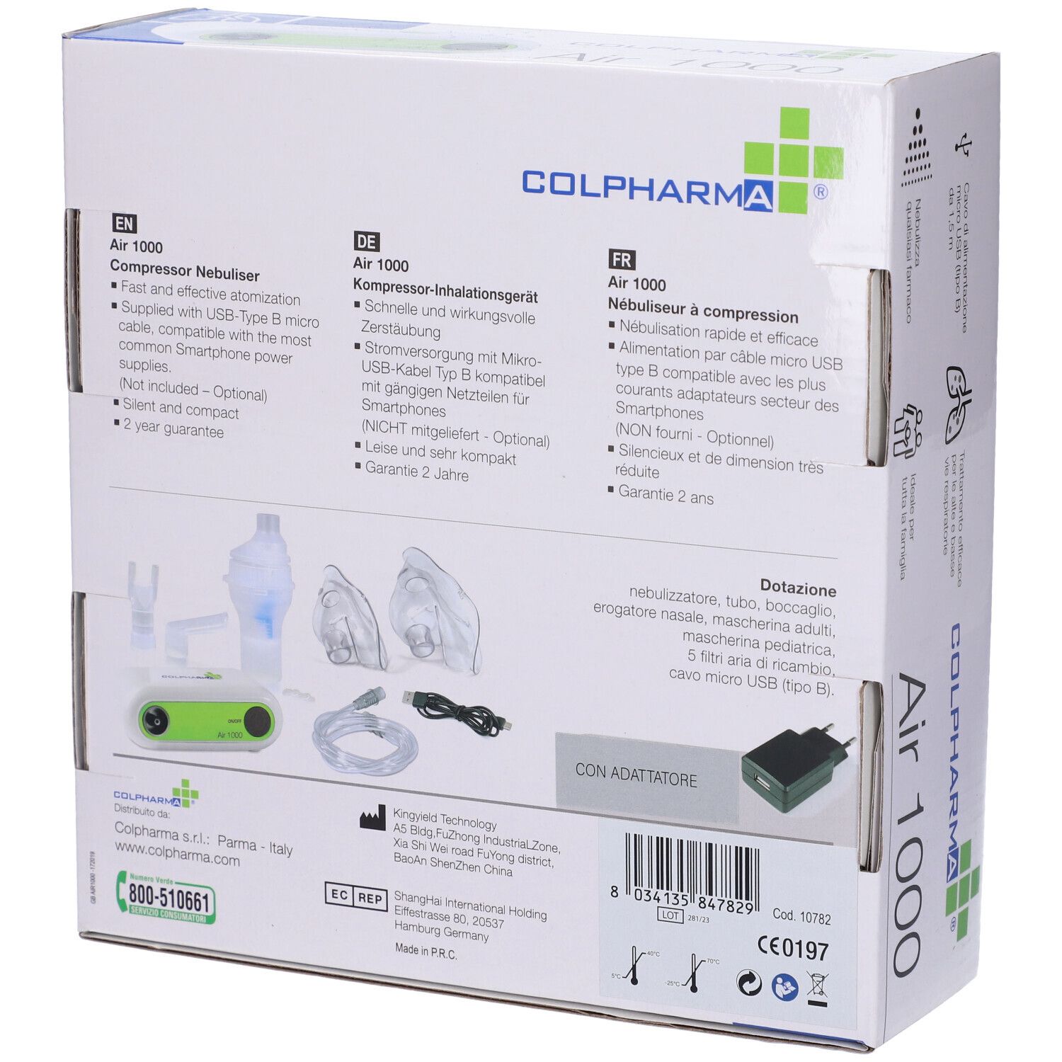 Aerosol Colpharma Air 1000 Usb Con Trasformatore