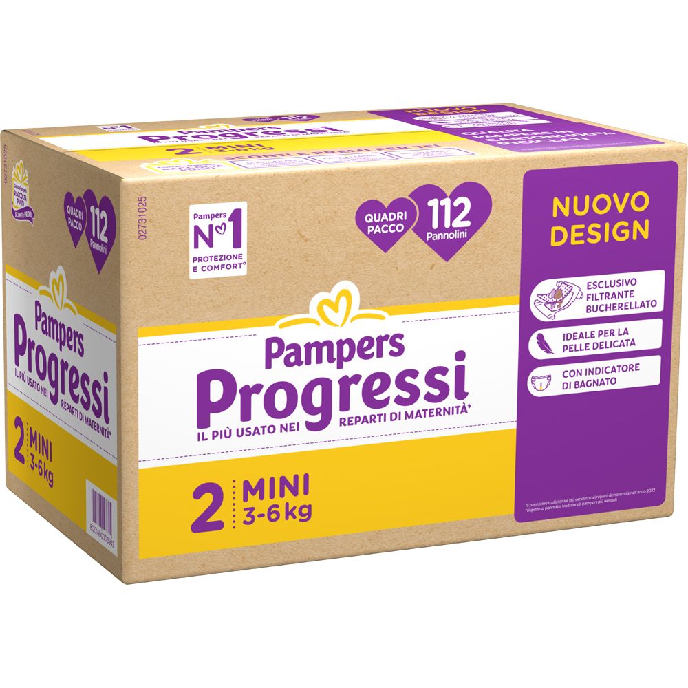 Pampers Quadri Progressi Mini 3-6 Kg